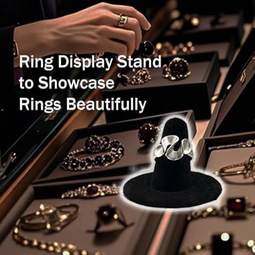 Black Velvet Ring Display Stand, 10PCS Ring Holder and Organizer, Jewelry Display Stand for Storage
