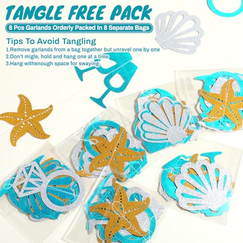 Xinnun Last Toast on The Coast Decorations Seashell Beach Bachelorette Hanging Banners Garland Coastal Cutouts Ribbon Streamers for Champagne Birthday Bridal Engagement Wedding Party Decor (Coast) - style: Coast