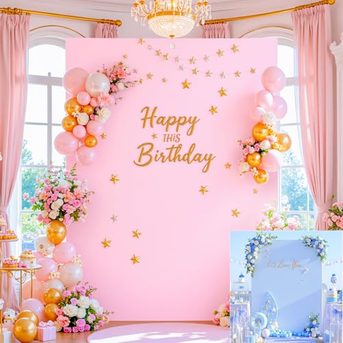 Square Arch Backdrop Covers 6.6FT x 5.2FT Pink and Blue Wedding Arch Cover Stretchy Backdrop Square Arch Stand Cover Spandex for Birthday Party Baby Shower Ceremony Banquet Decoration - color: Pink+Blue