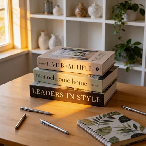 3 PCS Faux Decorative Books for Home Decor-Coffee Table Books Decor-Aesthetic Fake/Faux Books for Decoration,libros Decoration for Coffee Table, Shelf Accessories (3-monochromc Live Style Guide) - color: 3-monochromc Live Style Guide