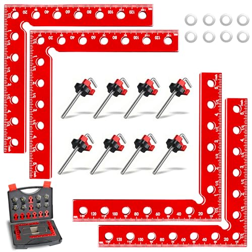 Corner Clamps for Woodworking,4pcs corner clamps With Box, 5.5" Aluminum Alloy 90 degree right angle clamp, Positioning Square Tools for Frame, Cabinets, Drawers,Box. - size: 4pcs