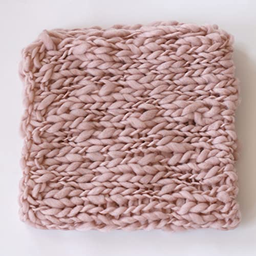 Coberllus Newborn Baby Photography Props Blanket Handmade Knitted Twist Wrap Posing Aid Backdrops for Boy Girls Photography Shoot - color: Taro Purple