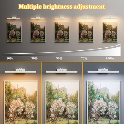 Battery Operated Picture Light for Wall, White - color: White, size: 13.8Inch
