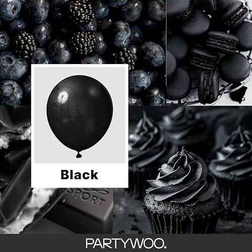PartyWoo Black Balloons 128 pcs Different Sizes of 18 12 10 5 Inch Black Balloons Arch Kit Garland for Baby Shower Birthday Graduation Casino Gaming Anniversary Race Car Party Decorations Black-Y18 - color: Black-y18