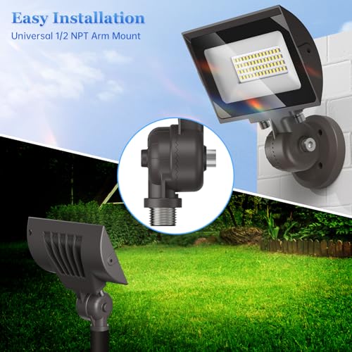 dephen 30W LED Flood Lights Outdoor with Knuckle Mount, 3450Lumen 120V Landscape Lighting, 5000K IP65 Waterproof Security Spotlight for Yard Patio Garden House (UL-Listed) - size: 30W-Knuckle Mount