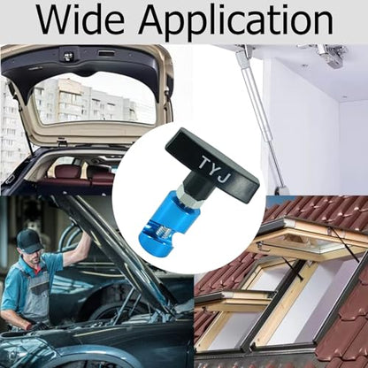 Hood Strut Clamp Hood Prop Rod Tool Up to Dia.3/8”Aluminum Alloy Lift Support Clamp with Brass Core Protection Car Hood Holder Car Hood Prop Spark Plug Gap (Blue)