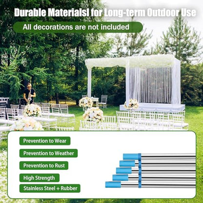 Background Stand Kit, 10 x 50 FT Professional Backdrop Stand, Adjustable Pipe and Drape Backdrop Stand Kit, Heavy Duty Background Support System for Wedding Party Event Photography