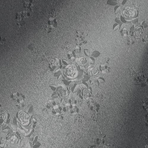 Erfoni 78.7"x17.7" Grey Contact Paper Gray Peel and Stick Wallpaper Thicken Floral Embossed Wallpaper Vintage Wall Paper Flower Textured Self Adhesive Removable Wallpaper for Walls Cabinets Decor DIY - color: Gray, size: 17.7" x 78.7"