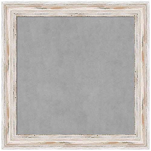 Amanti Art White Framed Magnetic Board 29x29 Medium Vision Board for use with Magnets, 100% Metal Sheet to Display Items as Office Decor or for Home Organization in mudroom, Kitchen or Kids Room - color: Alexandria White Wash, size: 29"W x 29"H
