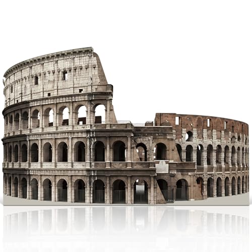 5.2 Ft Colosseum Cardboard Cutout Life Size Italy Roman Theme Standee Ancient Rome Stand Up Backdrop Props for Europe Travel Theme Party Decor Photo Booth Background Classroom Event Display - color: Colosseum