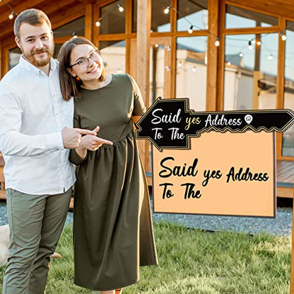 Real Estate Key-Shaped Sold Sign Double-Sided Real Estate Agent Stand Supplies Social Media Photo Prop Said Yes to The Address Sold Sign for Agent House Owners Home Open and Closing