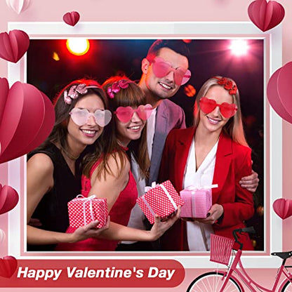 Flutesan 24 Pcs Valentines Day Heart Headbands and Sunglasses Set Red Love Photo Booth Props Women Valentine Party Decor