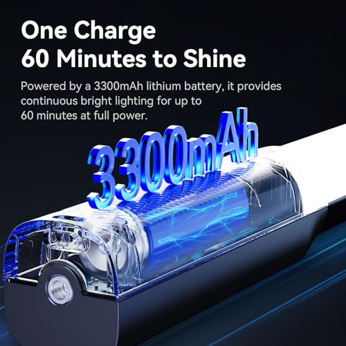ULANZI VL119 Handheld Light Wand, 360° RGB LED Video Light Stick for Photography, 3300mAh Rechargeable Tube Light for Video Shooting, 2500-9000K Dimmable Camera Light with LCD - size: 1 pcs-Large