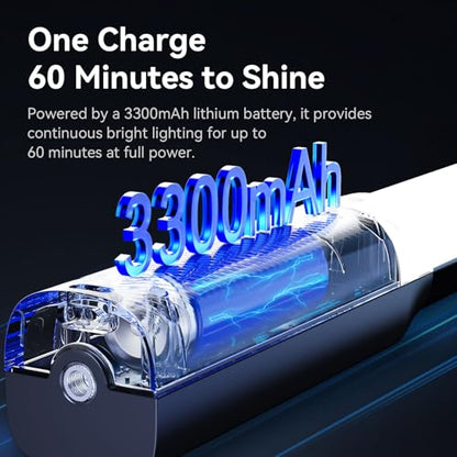ULANZI VL119 Handheld Light Wand, 360° RGB LED Video Light Stick for Photography, 3300mAh Rechargeable Tube Light for Video Shooting, 2500-9000K Dimmable Camera Light with LCD - size: 1 pcs-Large