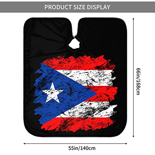 Puerto Rico Barber Cape With Adjustable Closure, Hairdressing Haircut Apron Barber Cover Gown For Hairdresser Styling Home - color: Puerto Rico Flag