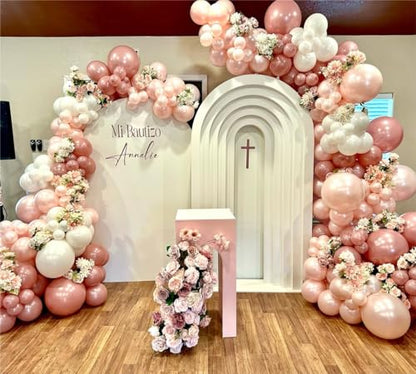 Pearl Pink Double Stuffed Balloons Different Size 115Pcs 5/10/12/18 Inch Pearl Light Pink Balloons Garland kit for Birde to be Wedding Engagement Bridal Shower Birthday Baby Shower Party - color: Pearl Light Pink
