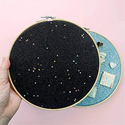 REOVE Pin Collection Display Stand, Blue, Pin Display Board, Wall Mount, Glittering Stars, Jewelry Storage for Enamel Pins, Patches, Buttons, Holds Brooch, Earrings, Necklace, Rings - color: Blue