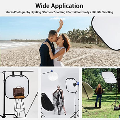 Selens 32 Inch Photography Reflector with Handle, 5 in 1 Collapsible Square Reflectors for Photo Studio Video Outdoor Accessories - size: 32 Inch Square Reflector