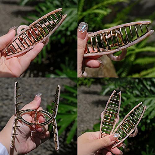 Big Butterfly Hair Accessories - 4.7" Acetate & Metal Clips for Women's Long, Thick Hair - 3 Pcs - color: AcetateHairClip1