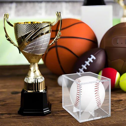 18 Pack Baseball Display Case,UV Protected Acrylic Boxes for Display, 3.15in Autographed Baseball Clear Display Case Cube, Baseball Display Case for Memorabilia Baseball for Official Size Ball