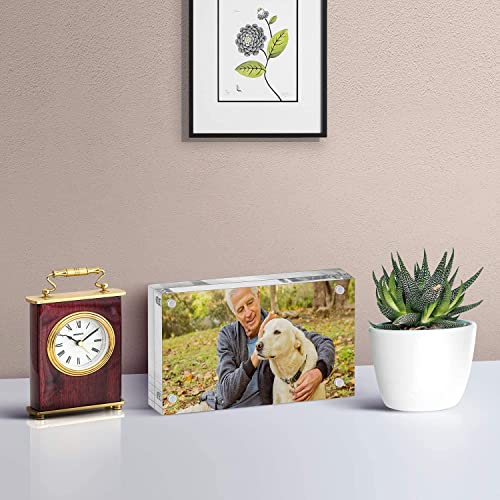 YestBuy 3x5 Acrylic Picture Frame,Clear Acrylic Photo Frames, Magnetic Picture Frames,Block Picture Frame For Desktop Display, Record Eternal Memory (3 Pack) - size: 3x5"