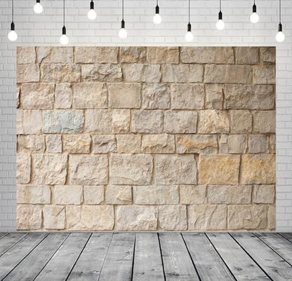 15x8ft Fabric Brick Stone Wall Backdrop Old Outdoor Rock Stone Wall Textures Background Medieval Castle Stone Wall Backdrop Party Decorations Baby Shower Kids Adults Portarit Photo Props - size: 15x8FT