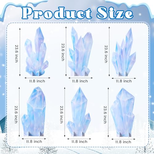 Novabright 6 Pcs Icicle Style Standees Standup Cutout Backdrop Photo Props Theme Party Decorations for Birthday Party Supplies Baby Shower Classroom Halloween Decor(White) - color: White, style: Icicle Style