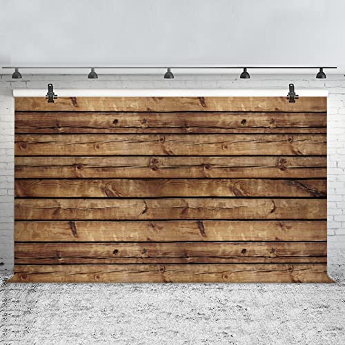 12x8ft Rustic Wood Backdrops for Photography Vintage Brown Worn Wooden Board Photography Background Baby Shower Birthday Wedding Backdrop Portrait Wallpaper Vinyl Photo Studio Props Large Size - size: 12x8FT