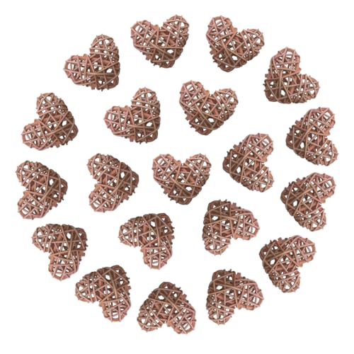 Heart Rattan Ball Sepakraga Vase Filler Ball Craft Photo Shooting Props for Garden Home Decor Christmas Tree Ornament Wedding Birthday Valentine's Day Baby Shower (Natural 5cm 20pcs) - color: Natural 5cm 20pcs