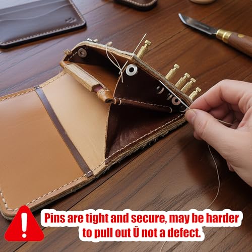 Leather Suture Positioning Needles, 10PCS DIY Leathercraft Located Needle, Locking Pins Craft Hand Stitching Fixed for Holding Seam Pinning Up Needle, Leather Sewing Fixing Position Crafting Tool