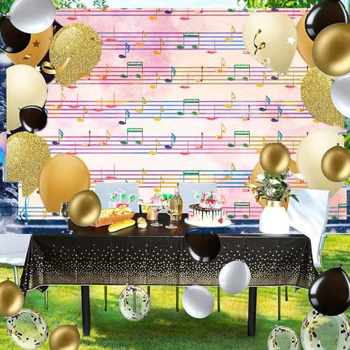 9x6FT Pink Theme Music Notes Backdrop Colourful Music Notation Photography Background for Newborn Girl Baby Shower 1st Birthday Senior Pictures Party Decorations Photo Booth Props Supplies - size: 9x6ft