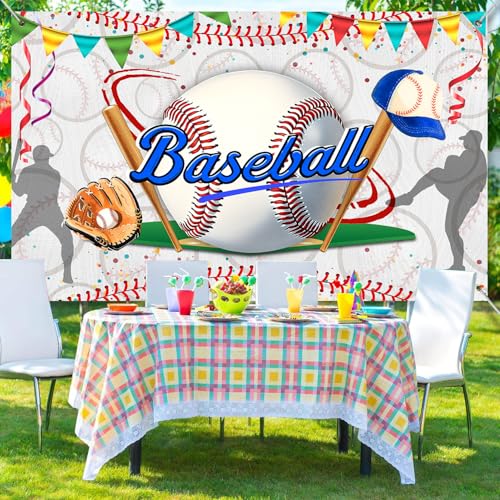 Baseball Birthday Backdrop Baseball Sports Theme Photography Background Sport Themed Party Decorations Banner for Baby Shower Kids Boys Teenager Photo Booth Studio Props 9x6ft FU051DX - size: 9x6ft