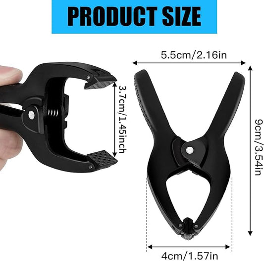 ACOSEA Small Spring Clamps 3.5 inch 30 Pack,Plastic Mini Clips,Heavy Duty for crafts,Woodworking,Backdrop & Photography Studios(Black)
