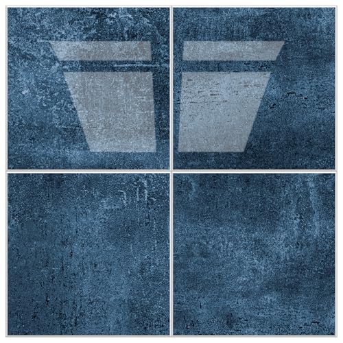 Peel and Stick Tiles for Kitchen Backsplash, New Upgrade Design 9" x9"SPC Square Marble Tiles, Marble Blue Premium Mosaic Tiles,(5-Sheet) - color: Blue, size: 5-sheet