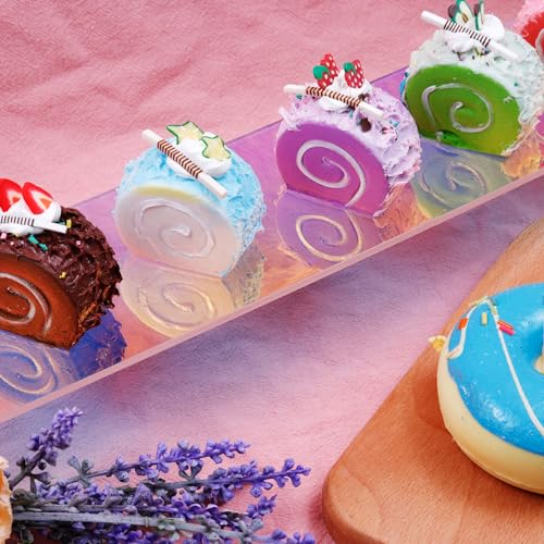 MY MIRONEY 2PCS Acrylic Display Stand Iridescent Display Shelf Figurines Organizer Cupcakes Holder for Cake Food Desserts Figurines Collectibles Perfume Jewelry Makeup(15.75" x 2.95" x 1.97") - size: 15.75" x 2.95" x 1.97"