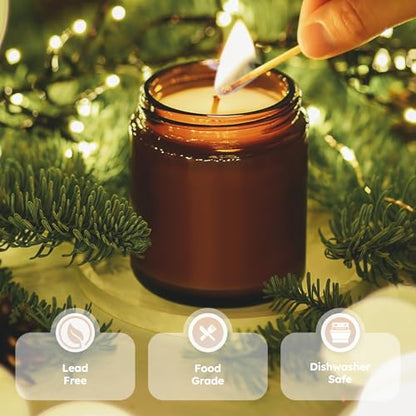 8 oz Amber Glass Jars with Lids, 12 Pack Amber Small Glass Jars with Black Lids, Lotion Container Empty Cosmetic Travel Containers for Sample, Cream, Lotion, Honey, Powder - color: Amber-Black Lids, size: 8 Ounces