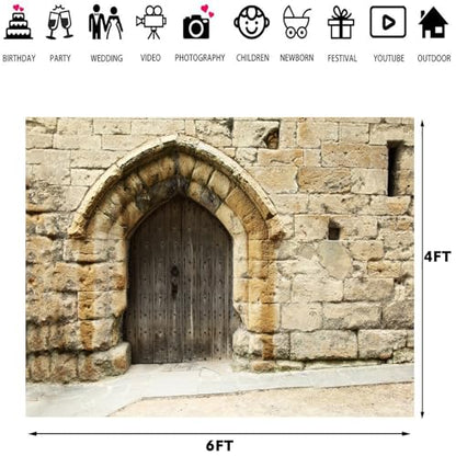 Stone Wall Backdrop Ancient Jerusalem Buildings Backdrops, 6x4ft, Old City Jerusalem Israel Cityscape Photography Background Party Supplies Room Decor Banner Photo Booth Props - size: 6x4