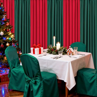 10ft x 8ft Red and Green Backdrop Curtains Polyster Photo Drapes Christmas Photo Backgrounds 2 Panels 5ft x 8ft for Party Wedding Birthday Home Photography Background - color: Red+Green, size: 5ft x 8ft 2 Panels