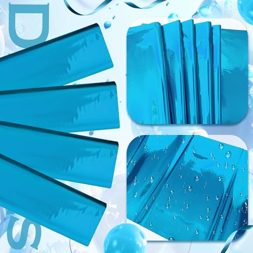 Just Shimmer 2 Pcs Lake Blue Foil Tablecloth 54 * 72inch Plastic Wedding Birthday Winter Party Turquoise Table Cloths Disposable Waterproof Aqua Table Cover for Graduation Anniversary Party Supplies - color: Lake Blue