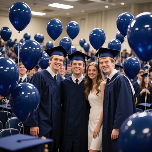 Navy Blue Balloon 110pcs, 12 Inch Thickened Latex Party Balloons Helium Bright Color for Birthday Baby Shower Wedding Party Supplies Arch Garland Decoration - color: B17-navy Blue, size: 12inch (Normal)
