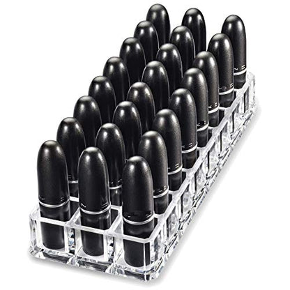 byAlegory Premium Beauty Organization Acrylic Lipstick Organizer & Beauty Container 24 Space Storage (Clear)