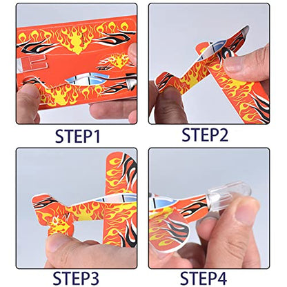 Manmel 50 Pcs Foam Gliders Planes Toys for Kids, Paper Airplane, Party Favors Goodie Bag Stuffers, Outdoor Flying Toys, Bulk for Classroom Prizes Boys and Girls