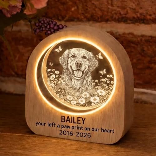 Personalized Photo Pet Memorial Night Light, Custom Dog Photo LED Night Light for Mom, Angel Memorial Keepsake, Sympathy Gift, Dog Mom Gift, Pet Lover Gifts - color: Style 13