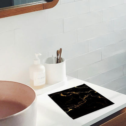 3dRose Image of Black and Yellow Marble Texture, Faux Stone Backdrop 11x12 Wash Cloth for Face and Body - size: 11x12 Wash Cloth for Face and Body
