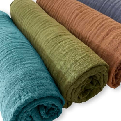 SwaddleDesigns Cotton Muslin Swaddle Blankets for Babies, Set of 4, Neutral Receiving Blankets for Newborn, Baby Registry & Gift, 46x46 inches, Wind & River - color: Wind & River