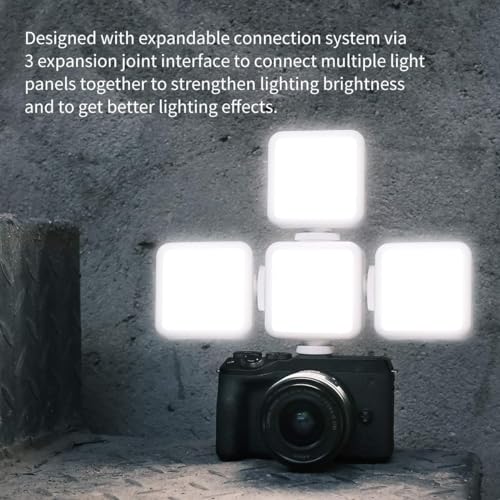 ULANZI VL49 2000mAh LED Video Light w 3 Cold Shoe, Rechargeable Soft Light Panel for DJI OSMO Mobile 3 Pocket Zhiyun Smooth 4 Sony RX100 VII Canon G7X Mark III A6400 6600 Action Camera 13 9 8 Vlogging - color: White