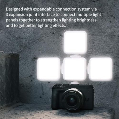 ULANZI VL49 2000mAh LED Video Light w 3 Cold Shoe, Rechargeable Soft Light Panel for DJI OSMO Mobile 3 Pocket Zhiyun Smooth 4 Sony RX100 VII Canon G7X Mark III A6400 6600 Action Camera 13 9 8 Vlogging - color: White