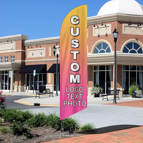 Custom Advertising Feather Flags for Outside Business 4 Sizes Personalized Advertising Flags Custom Logo Flag