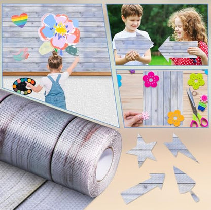 Inkspire Beach Wood Bulletin Board Paper Roll,14.8FTx47IN Large Reusable Waterproof Erasable Classroom Wall Background Backdrop Paper,Fade-Resistant Fabric Wrapping School Decors Teacher Supplies - color: Beach Wood