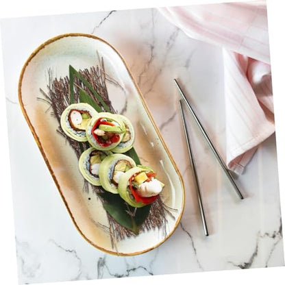 6pcs Japanese Sashimi Plate Rustic Sushi Tray Food Photography Props Table Decoration for Japanese Style Cuisine
